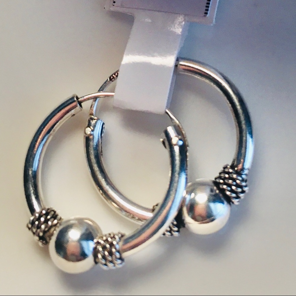 Sterling Silver Bali Earrings